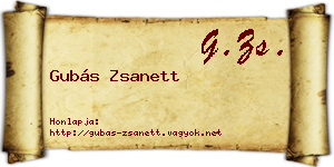 Gubás Zsanett névjegykártya